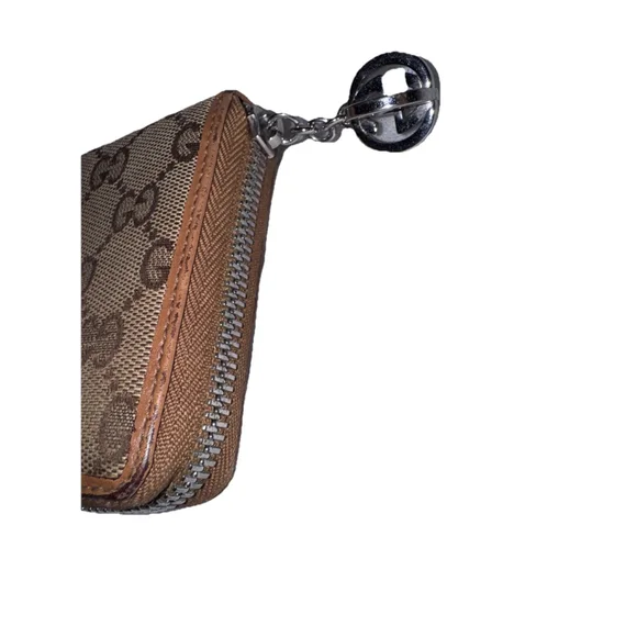 Gucci Beige Brown Logo Zip-Around Wallet - Picture 3 of 12